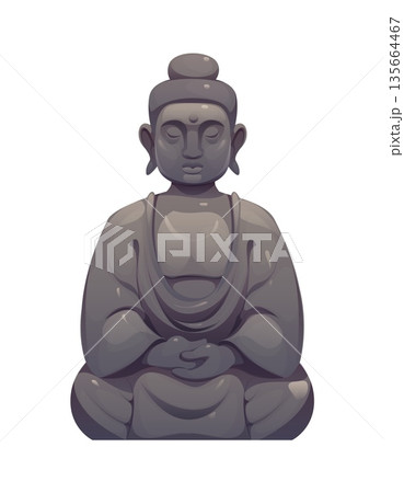 Cartoon Buddha statue China landmark icon or symbol. Chinese culture or religion cartoon icon, Asian landmark vector symbol. Asia isolated Buddha statue architecture item or China history object Cartoon Buddha statue China landmark icon or symbol. Chinese culture or religion cartoon icon, Asian landmark vector symbol. Asia isolated Buddha statue architecture item or China history object 135664467
