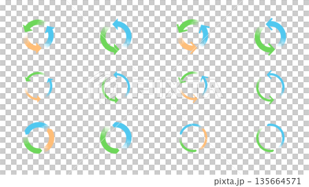 Illustration of arrows that represent circulation and processes Illustration of arrows that represent circulation and processes 135664571