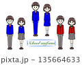 男女の学生の制服コレクション 135664633