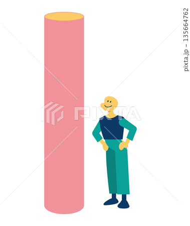 成長や達成を感じる人のイメージイラスト 135664762