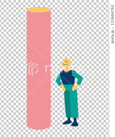 成長や達成を感じる人のイメージイラスト 135664762