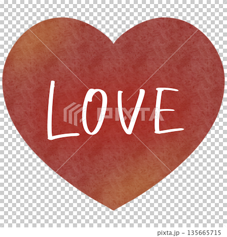 LOVE ハート 水彩 赤 135665715