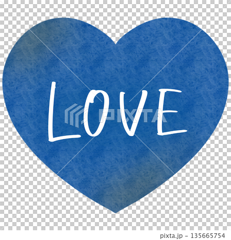 LOVE heart watercolor blue 135665754