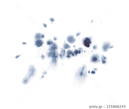 Abstract watercolor spots on an isolated background. An illustration with grey splashes on wet paper. A clipart for any design. Abstract watercolor spots on an isolated background. An illustration with grey splashes on wet paper. A clipart for any design. 135666243
