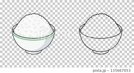 Large rice bowl icon illustration Large rice bowl icon illustration 135667053