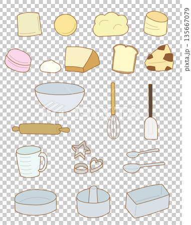 Sweets and baking tools 135667079