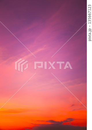 Sunrise Sky. Bright Dramatic Sky With Colorful Clouds. Yellow, Orange ColoursSunrise Sky. Bright Dramatic Sky With Colorful Clouds. Yellow, Orange Colours. natural backdrop design background 135667123