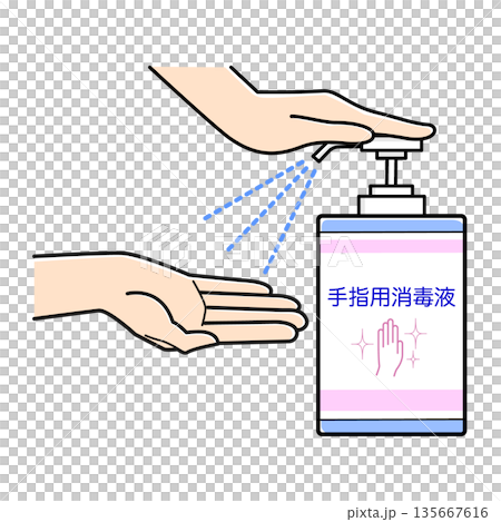 使用中的洗手液圖片 135667616