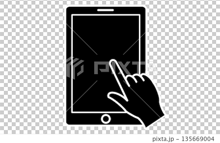 Subjects/Information: Tablet icon illustration symbolizing digital learning and ICT 135669004