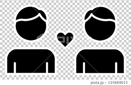 教科アイコン:特別活動(交流・絆)のシンプルなモノクロイラスト 教科アイコン:特別活動(交流・絆)のシンプルなモノクロイラスト 135669015