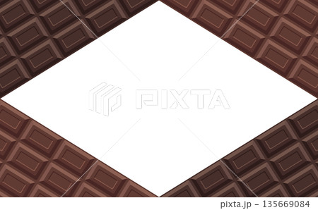 板チョコレートのひし形フレーム_横 135669084