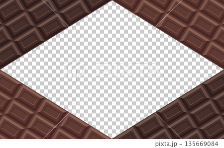 板チョコレートのひし形フレーム_横 135669084