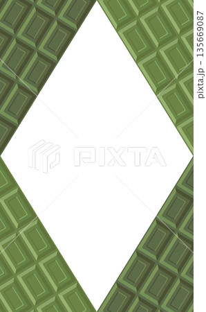 抹茶板チョコレートのひし形フレーム_縦 抹茶板チョコレートのひし形フレーム_縦 135669087