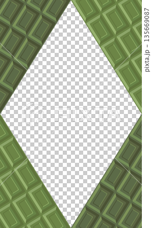 抹茶板チョコレートのひし形フレーム_縦 抹茶板チョコレートのひし形フレーム_縦 135669087