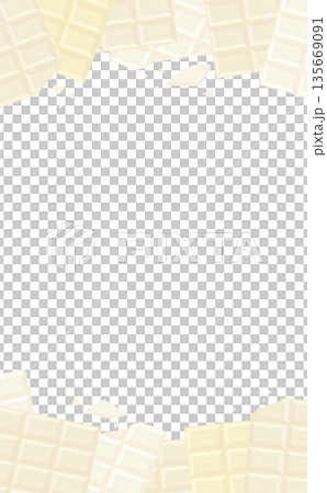 白巧克力棒頂部和底部框架_垂直 135669091