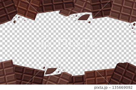 巧克力棒頂部和底部框架_水平 135669092