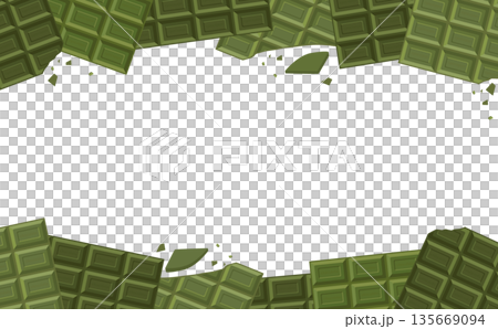 抹茶巧克力棒上下框_水平 抹茶巧克力棒上下框_水平 135669094