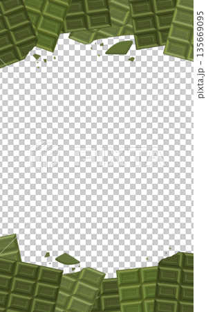 抹茶板チョコレートの上下フレーム_縦 抹茶板チョコレートの上下フレーム_縦 135669095