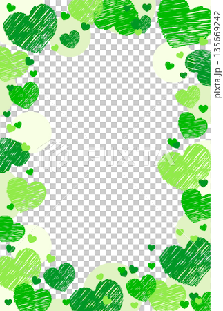Cute Heart Frame, Card Size, Postcard, Valentine's Day Decoration, Green Cute Heart Frame, Card Size, Postcard, Valentine's Day Decoration, Green 135669242