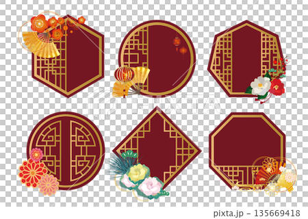 Chinese style frame decorative frame set Chinese style frame decorative frame set 135669418