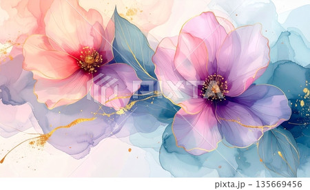 pink flower background 135669456