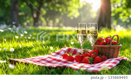 picnic in the garden 135669493
