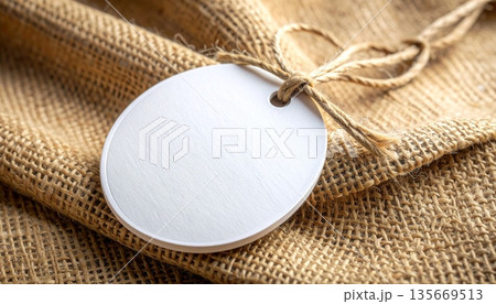 blank gift tag on brown background blank gift tag on brown background 135669513