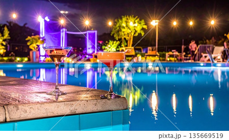 champagne glasses with christmas decorations champagne glasses with christmas decorations 135669519