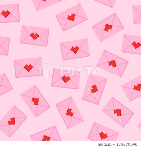 Seamless pattern of pink love letters Seamless pattern of pink love letters 135670040