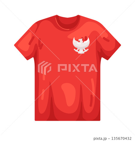 Illustration of red t-shirt  135670432