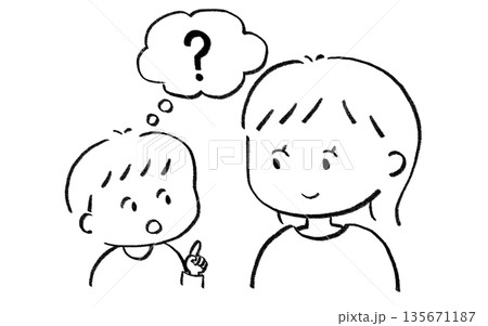 子供が質問する・親が聞くイラスト 135671187