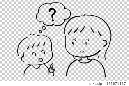子供が質問する・親が聞くイラスト 135671187