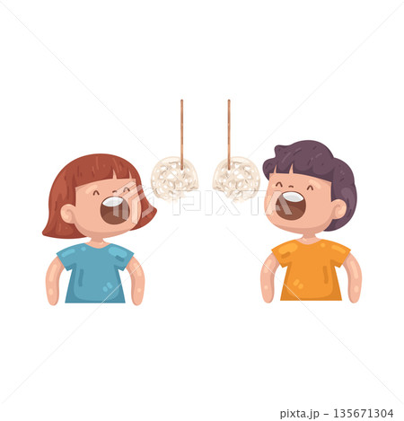 Illustration of Cracker Eating Game 135671304