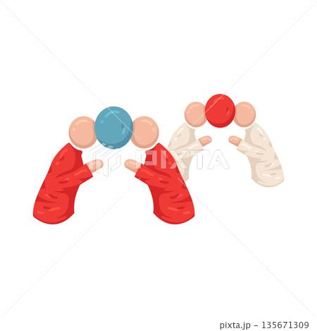 Illustration of Balancing Balloon Game 135671309