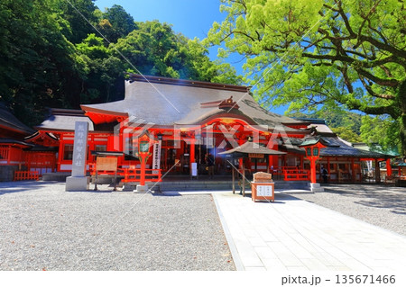 【和歌山県】快晴の熊野那智大社(礼殿) 【和歌山県】快晴の熊野那智大社(礼殿) 135671466
