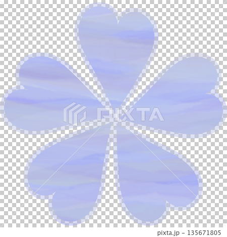 綺麗な水彩模様の花型のアイコンのイメージのイラスト 綺麗な水彩模様の花型のアイコンのイメージのイラスト 135671805