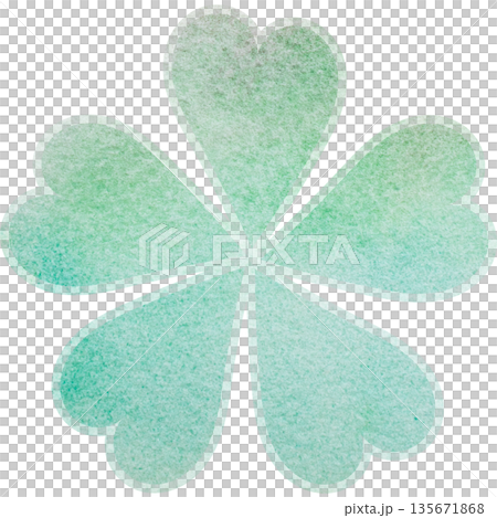 綺麗な水彩模様の花型のアイコンのイメージのイラスト 綺麗な水彩模様の花型のアイコンのイメージのイラスト 135671868