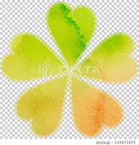 綺麗な水彩模様の花型のアイコンのイメージのイラスト 135671873