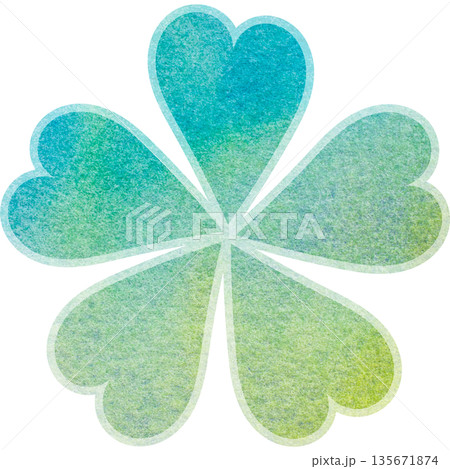 綺麗な水彩模様の花型のアイコンのイメージのイラスト 135671874