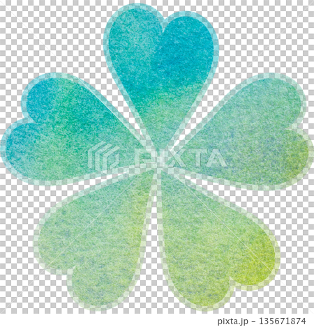 綺麗な水彩模様の花型のアイコンのイメージのイラスト 135671874