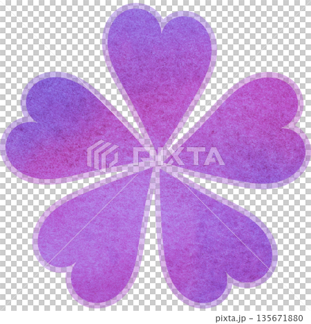 美麗的水彩花圖示圖像插圖 135671880