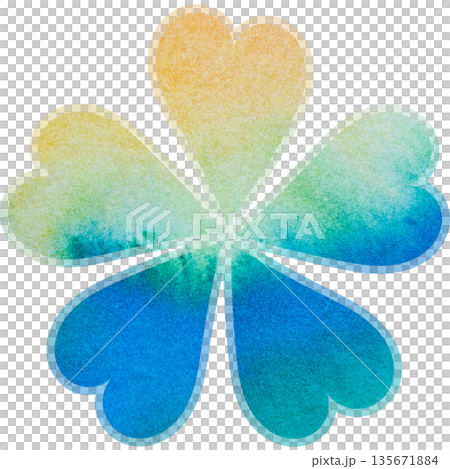 Beautiful watercolor flower icon image illustration 135671884