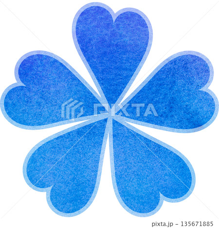 綺麗な水彩模様の花型のアイコンのイメージのイラスト 135671885