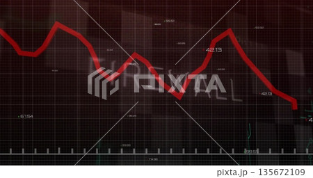 Displaying red zigzag graph on dashboard with grid overlay, tick marks, numeric labels, FIREWALL Displaying red zigzag graph on dashboard with grid overlay, tick marks, numeric labels, FIREWALL 135672109