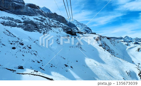 Interlaken,  Switzerland - March 18 2023: Surrounding View of Mountanious Interlaken 135673039