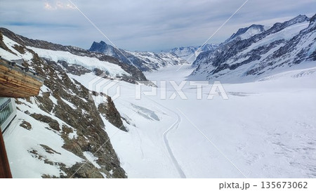 Interlaken,  Switzerland - March 18 2023: Surrounding View of Mountanious Interlaken 135673062