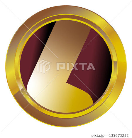 Gold label on a white background 135673232