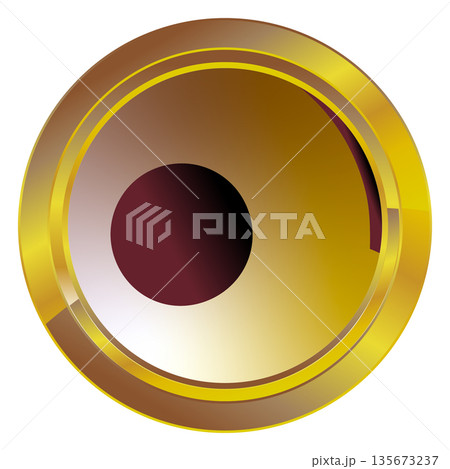 Gold label on a white background 135673237