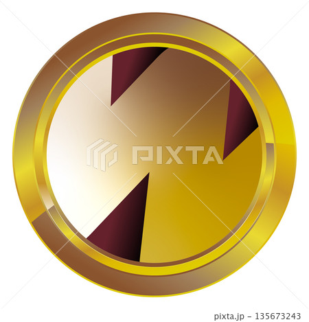 Gold label on a white background 135673243