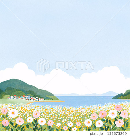 島の春の風景 135673269